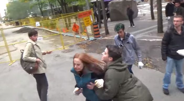 Screenshot from video of Gabby Skwarko assault